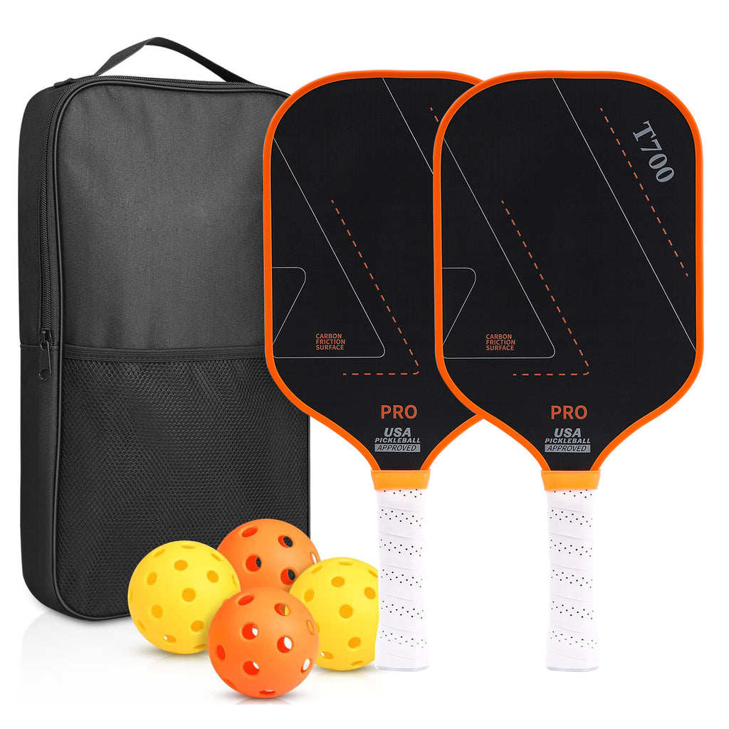 T700 Full Carbon Fiber Pickleball Paddle Set USA Pickleball Approved Textured Grit Surface 16mm Honeycomb Core 2 Paddles + 4 Balls + Carry Bag – view 8
