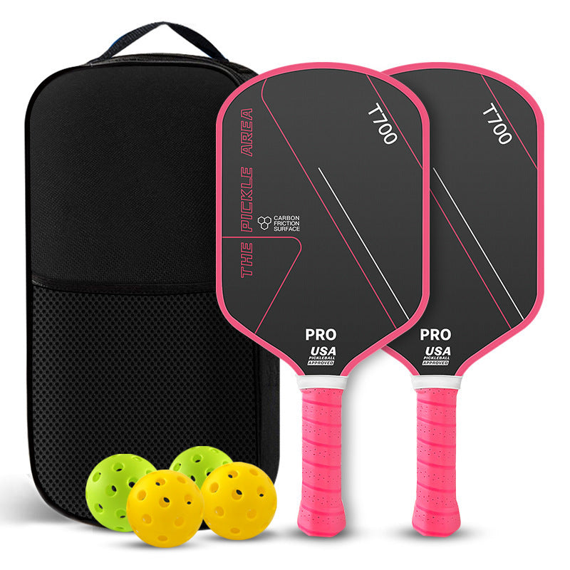 T700 Full Carbon Fiber Pickleball Paddle Set Elongated Grip Textured Grit Surface 16mm USA Pickleball Approved - 2 Paddles + 4 Balls + Carry Bag – view 4
