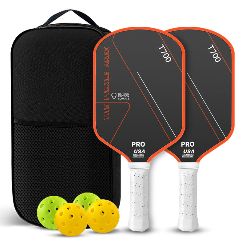 T700 Full Carbon Fiber Pickleball Paddle Set Elongated Grip Textured Grit Surface 16mm USA Pickleball Approved - 2 Paddles + 4 Balls + Carry Bag – view 5