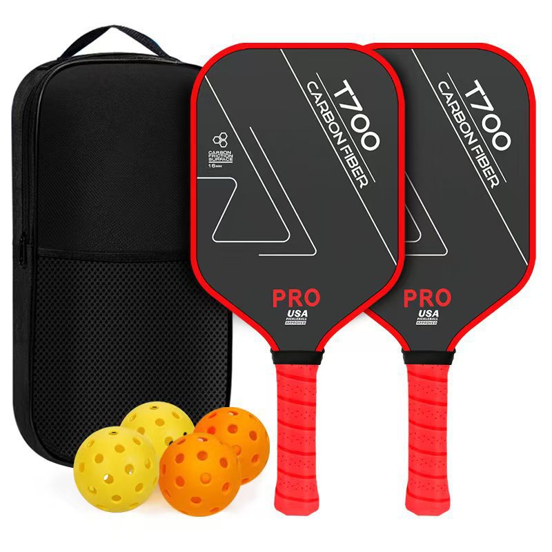 T700 Full Carbon Fiber Pickleball Paddle Set Elongated Grip Textured Grit Surface 16mm USA Pickleball Approved - 2 Paddles + 4 Balls + Carry Bag – view 9