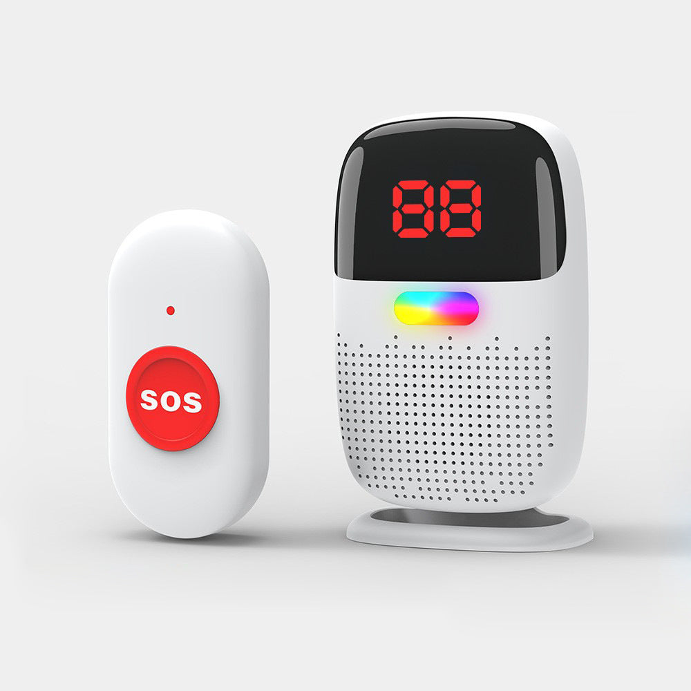 Wireless One-Touch Call Bell for Elderly & Postpartum Moms, Long-Range Bedside Emergency Caller for Bedridden or Living-Alone Seniors, Confinement Nursing Alert Pager to Call Maternity Nurse or Caregiver