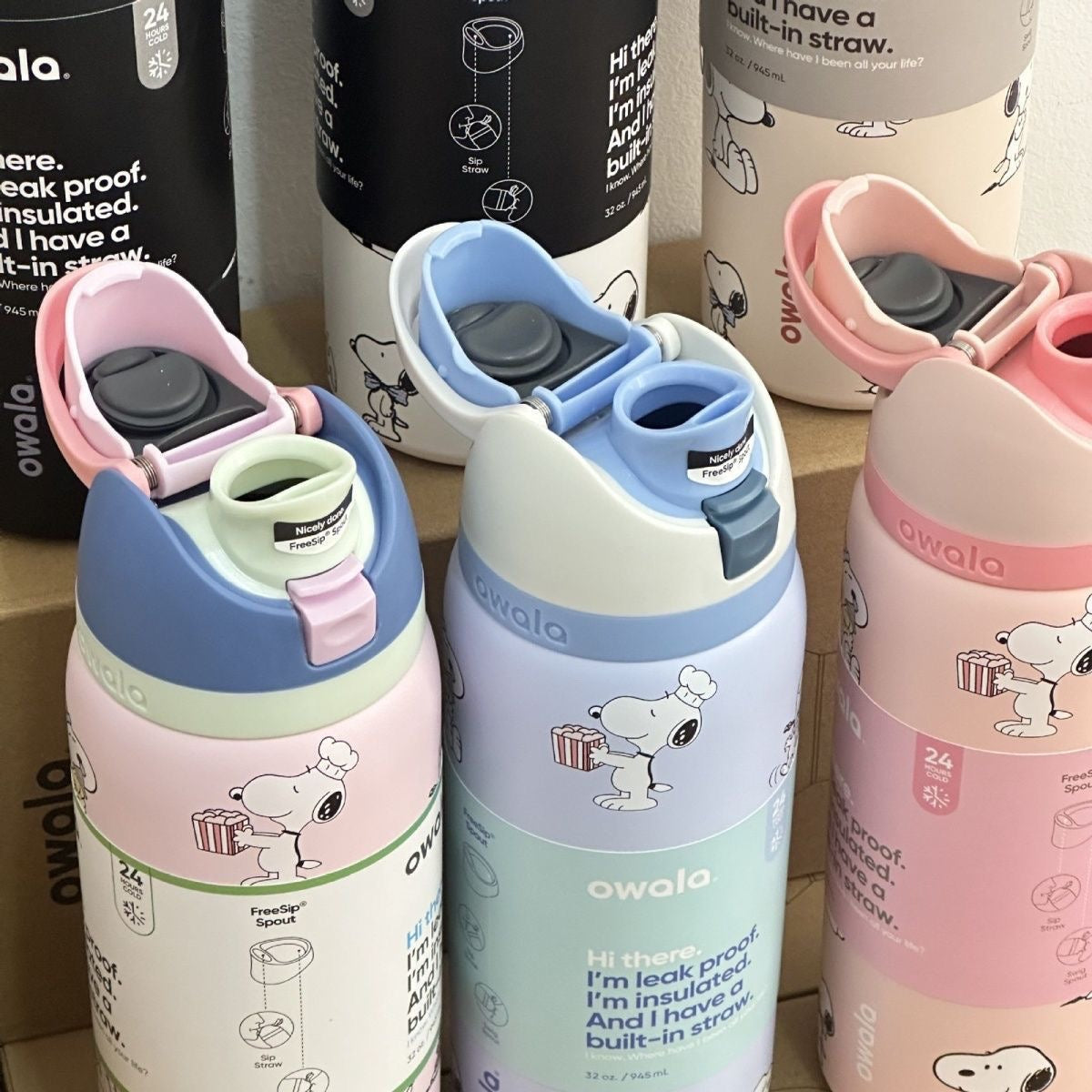 Owala FreeSip Stainless Steel Water Bottle Peanuts Snoopy Insulated Leak-Proof Straw Tumbler – view 13