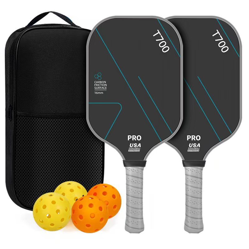 T700 Full Carbon Fiber Pickleball Paddle Set Elongated Grip Textured Grit Surface 16mm USA Pickleball Approved - 2 Paddles + 4 Balls + Carry Bag – view 16