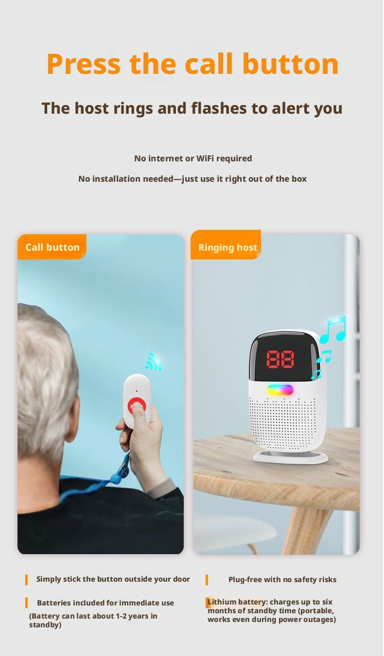 Wireless One-Touch Call Bell for Elderly & Postpartum Moms, Long-Range Bedside Emergency Caller for Bedridden or Living-Alone Seniors, Confinement Nursing Alert Pager to Call Maternity Nurse or Caregiver – view 10