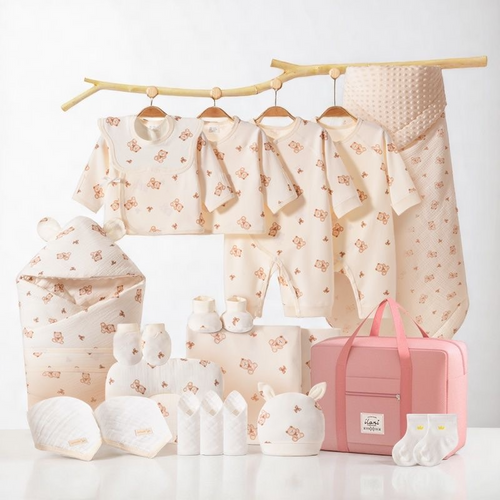 Newborn Baby & Maternity Essentials Gift Set 7A Antibacterial Pure Cotton Hospital Bag Kit Bear Print – view 2