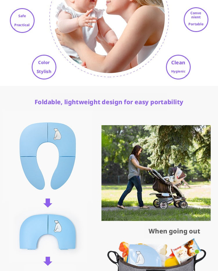 Foldable Baby Potty Training Seat Portable Travel Toilet Seat Ring Cover for Toddlers – view 12