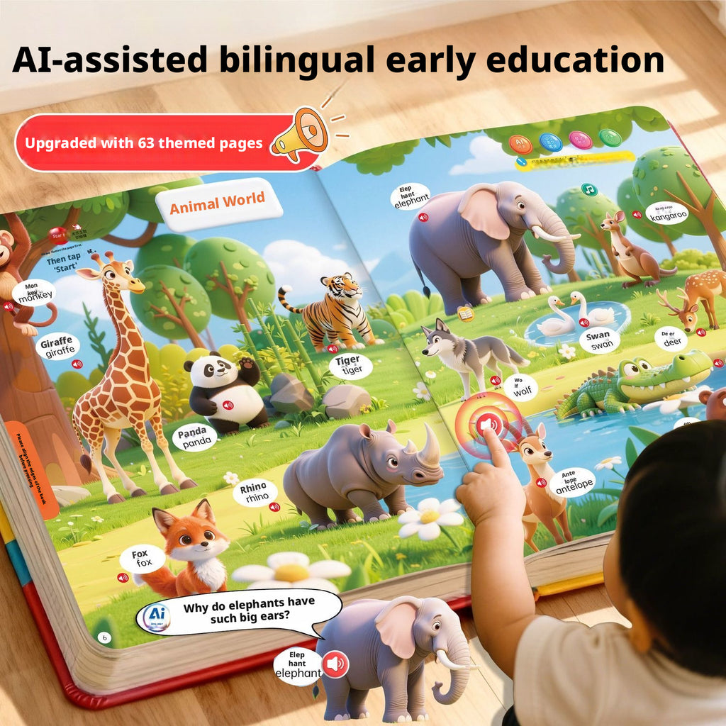 AI Bilingual Early Education Sound Book 63-Page Point-and-Read Talking Book for Kids – view 3