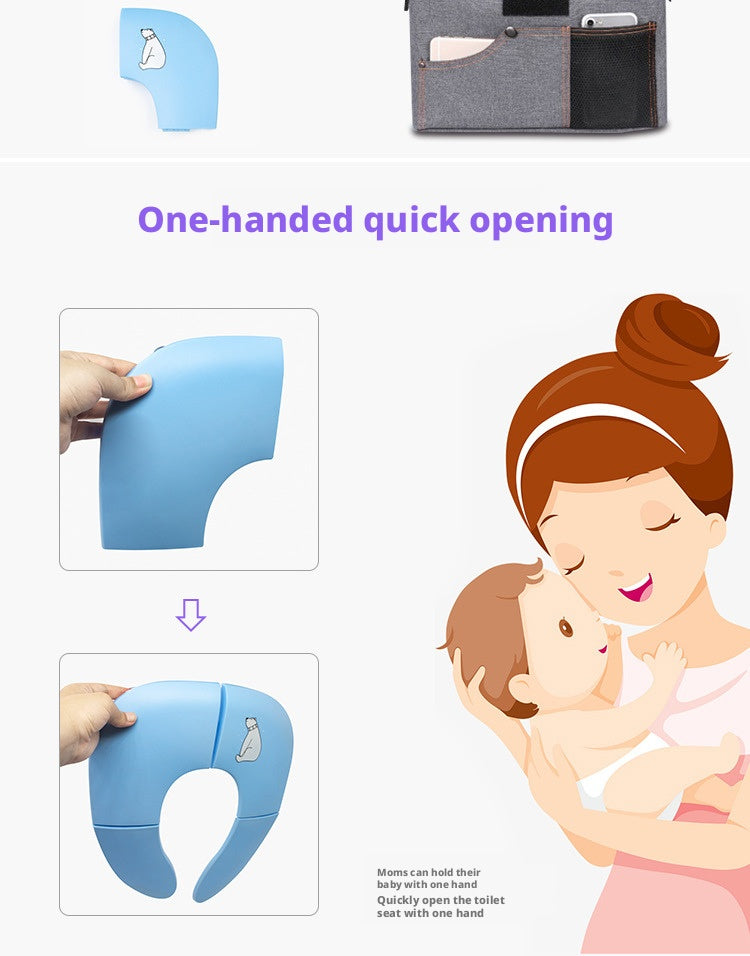Foldable Baby Potty Training Seat Portable Travel Toilet Seat Ring Cover for Toddlers – view 13