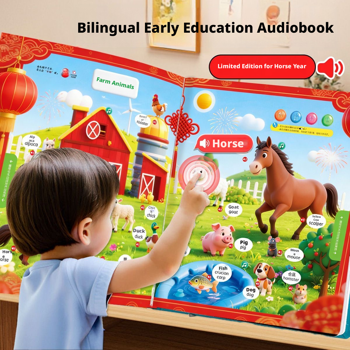 AI Bilingual Early Education Sound Book 63-Page Point-and-Read Talking Book for Kids – view 4
