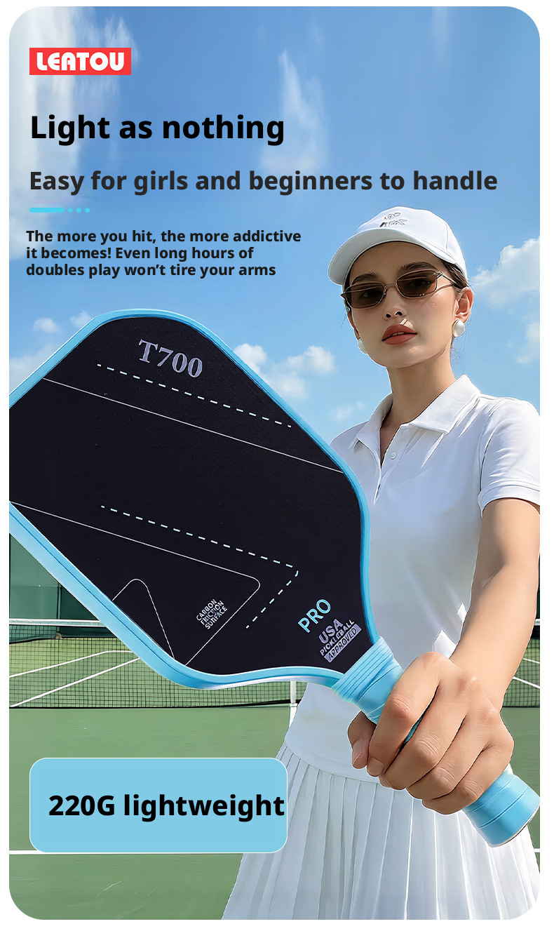 T700 Full Carbon Fiber Pickleball Paddle Set USA Pickleball Approved Textured Grit Surface 16mm Honeycomb Core 2 Paddles + 4 Balls + Carry Bag – view 17