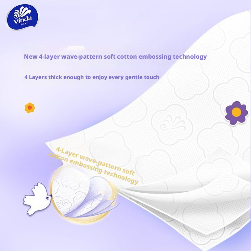 Vinda Cotton Tough Plus Hanging Facial Tissues 4-Ply S-Size 175x133mm Wood Pulp – view 2