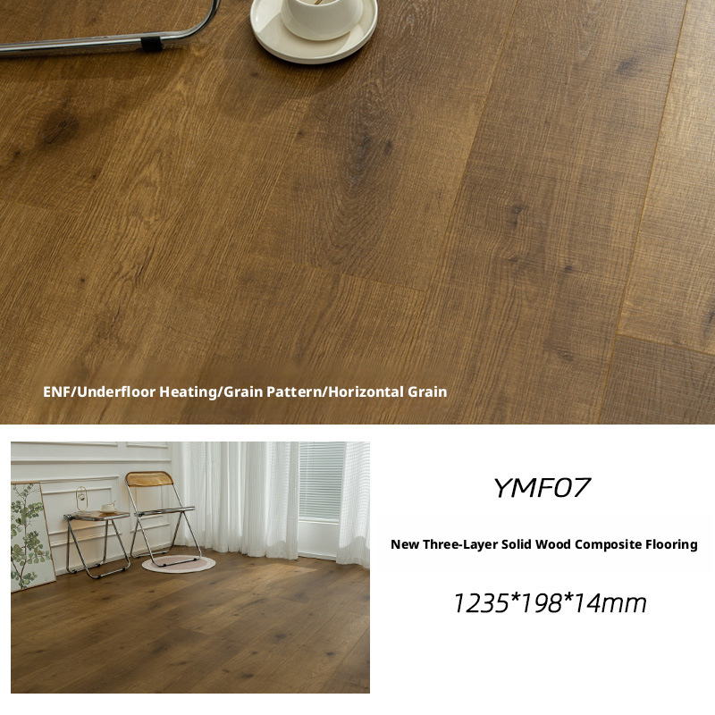 Three-Layer Engineered Solid Wood Flooring ENF Wabi-Sabi Style Knotted Wood Floor Board Underfloor Heating Compatible Vintage Black Walnut – view 6