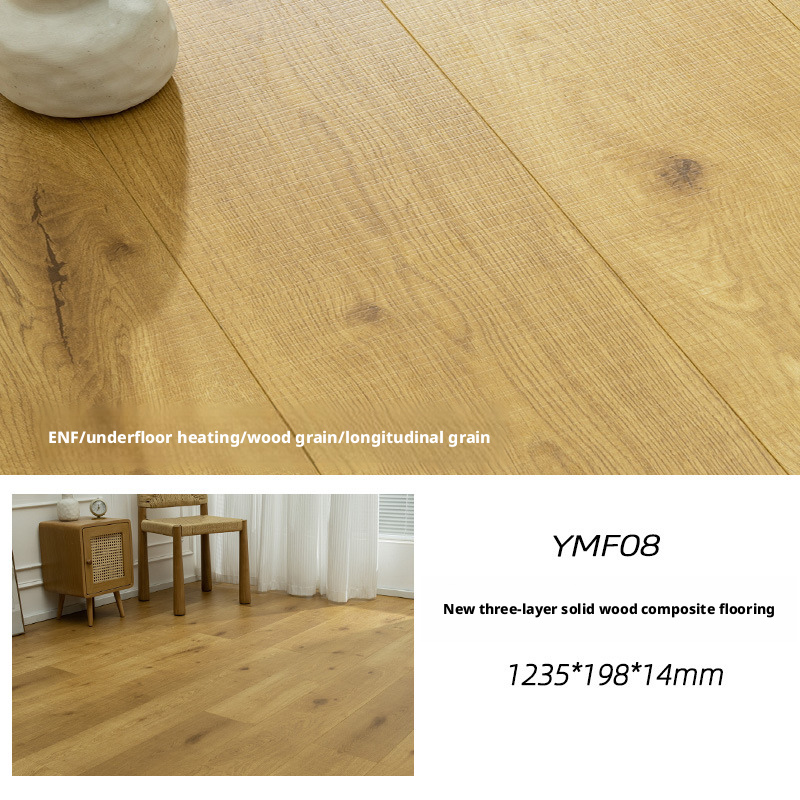 Three-Layer Engineered Solid Wood Flooring ENF Wabi-Sabi Style Knotted Wood Floor Board Underfloor Heating Compatible Vintage Black Walnut – view 7
