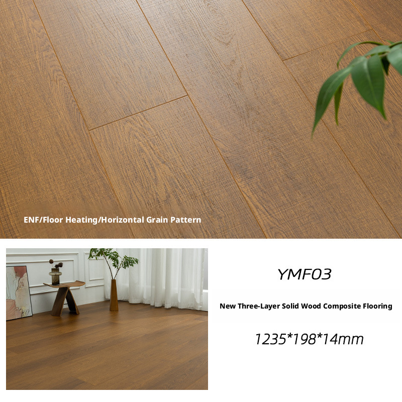 Three-Layer Engineered Solid Wood Flooring ENF Wabi-Sabi Style Knotted Wood Floor Board Underfloor Heating Compatible Vintage Black Walnut – view 11