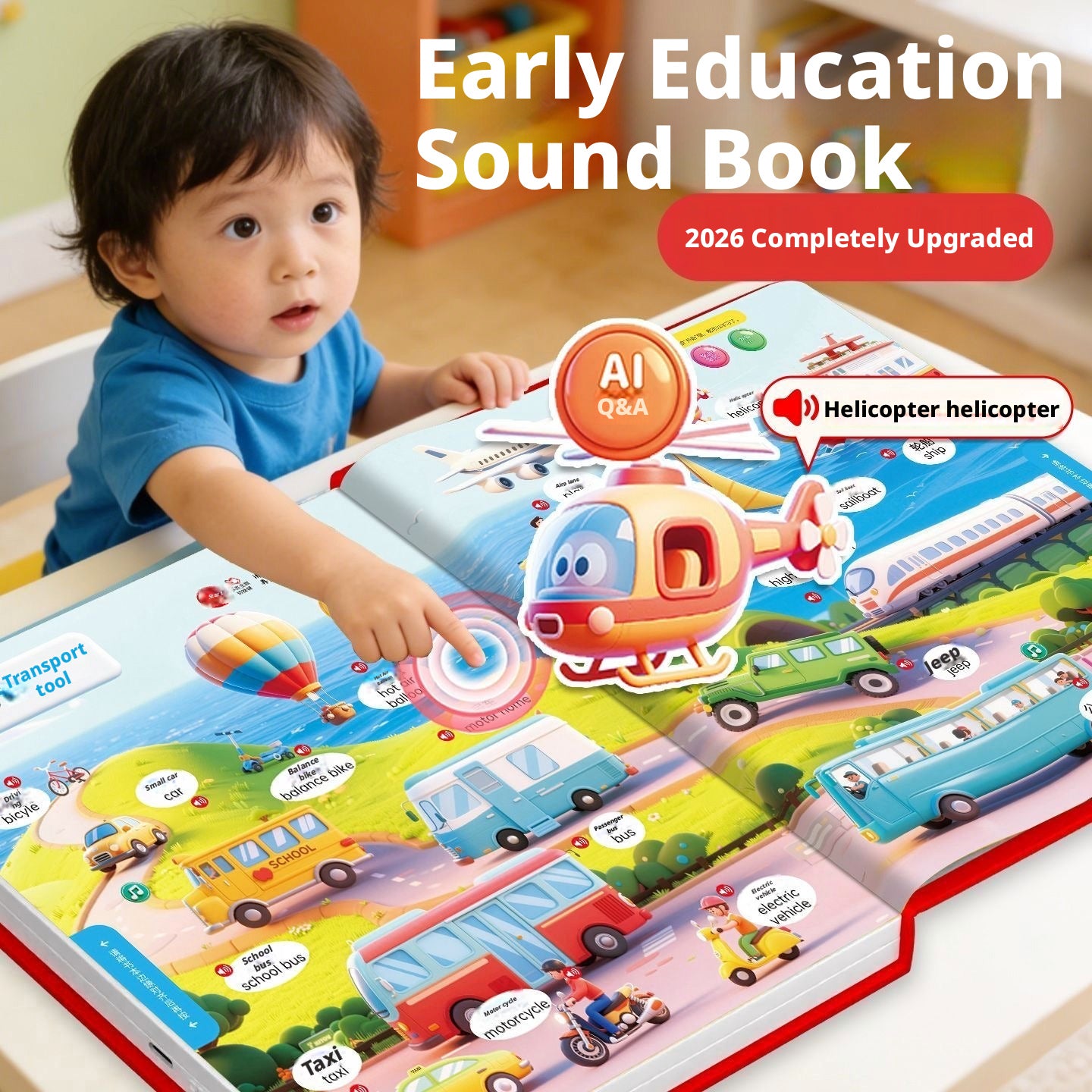 AI Bilingual Early Education Sound Book 63-Page Point-and-Read Talking Book for Kids – view 9