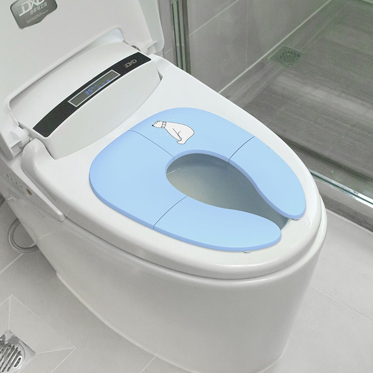 Portable Baby Toilet Training Seat Foldable Travel Potty for Infants 12M+ in Blue