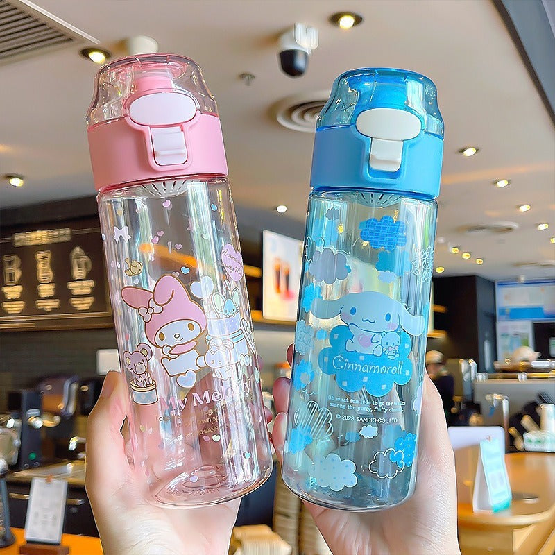 Sanrio Melody Kuromi Cinnamoroll Cartoon Water Bottle 550ml/620ml BPA Free Tritan