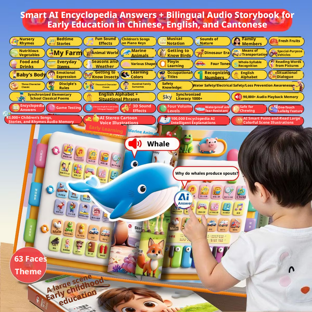 AI Bilingual Early Education Sound Book 63-Page Point-and-Read Talking Book for Kids – view 13