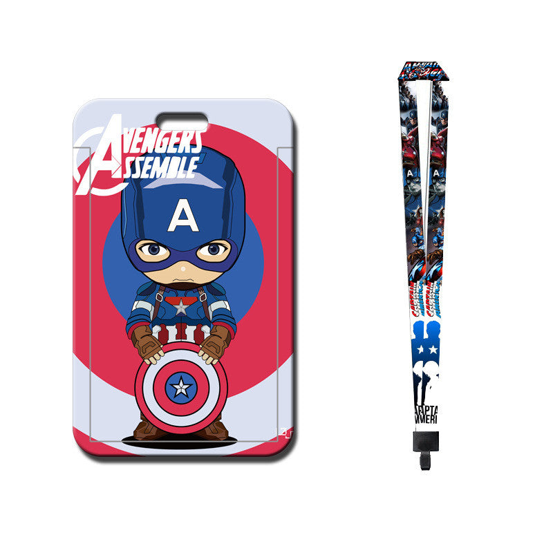 Cute Ins Style Cartoon Bus Card Holder with Neck Hanging Rope Student Meal Card Keychain – view 10